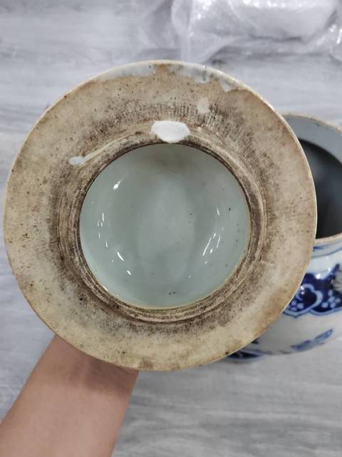 古玩陶瓷青花四系將軍罐真品鑒賞圖