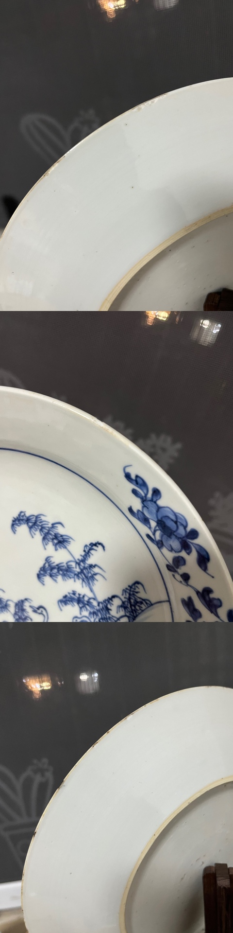 古玩陶瓷青花飛鳴食宿圖盤真品鑒賞圖