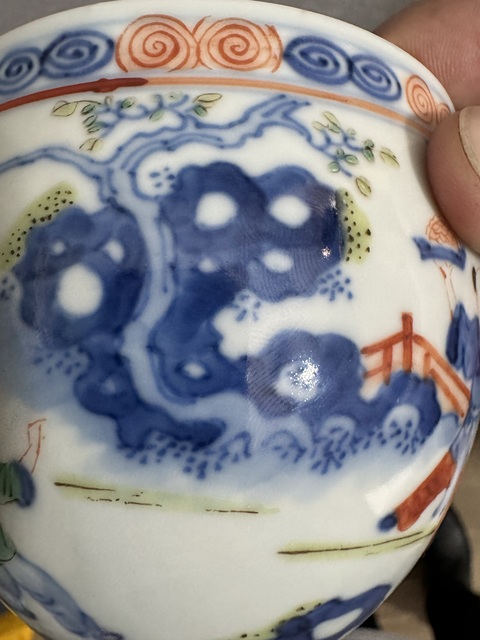 古玩陶瓷青花五彩嬰戲紋缸真品鑒賞圖