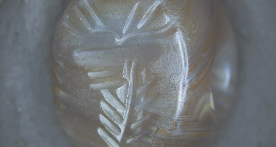 古玩玉器仿薩珊瑪瑙印真品鑒賞圖