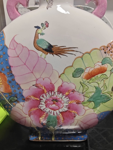 古玩陶瓷創匯 粉彩花鳥紋抱月瓶真品鑒賞圖
