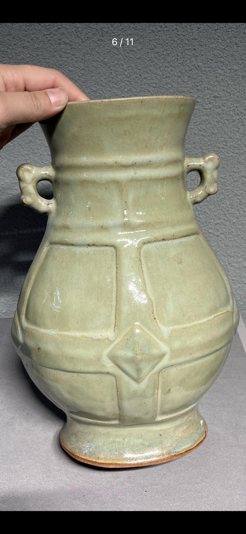 古玩陶瓷青釉瓶真品鑒賞圖