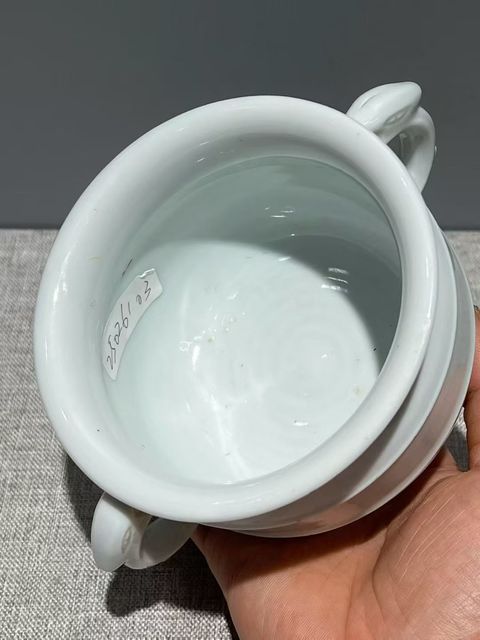 古玩陶瓷白釉雙耳香爐真品鑒賞圖