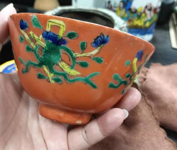 古玩陶瓷暗八仙無柄壺真品鑒賞圖