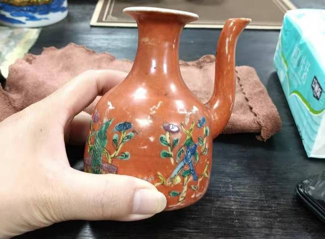 古玩陶瓷暗八仙無柄壺真品鑒賞圖