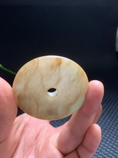 古玩玉器翡翠雕“花卉璧”真品鑒賞圖