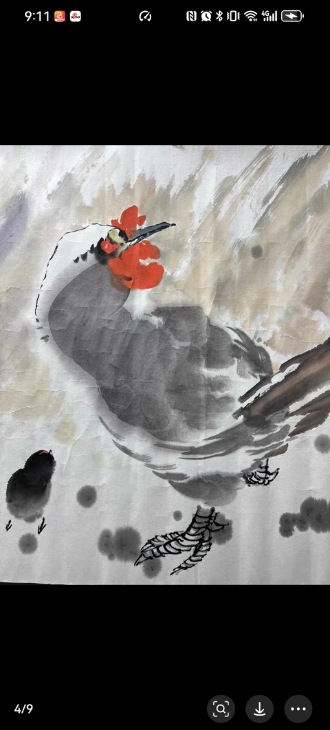 古玩字畫育雛圖真品鑒賞圖