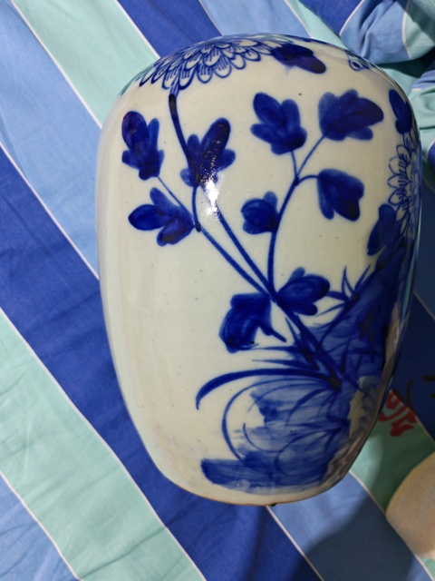 古玩陶瓷青花花卉紋冬瓜真品鑒賞圖