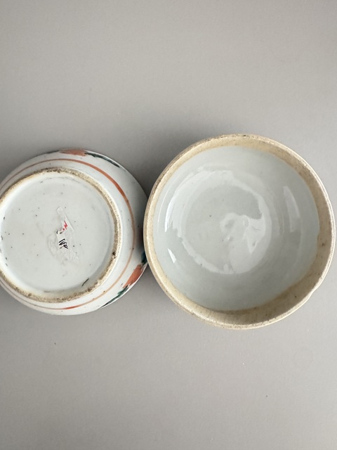 古玩陶瓷晚清粉彩印泥盒真品鑒賞圖