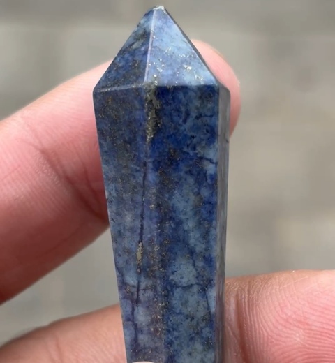 古玩玉器青金石帽頂真品鑒賞圖