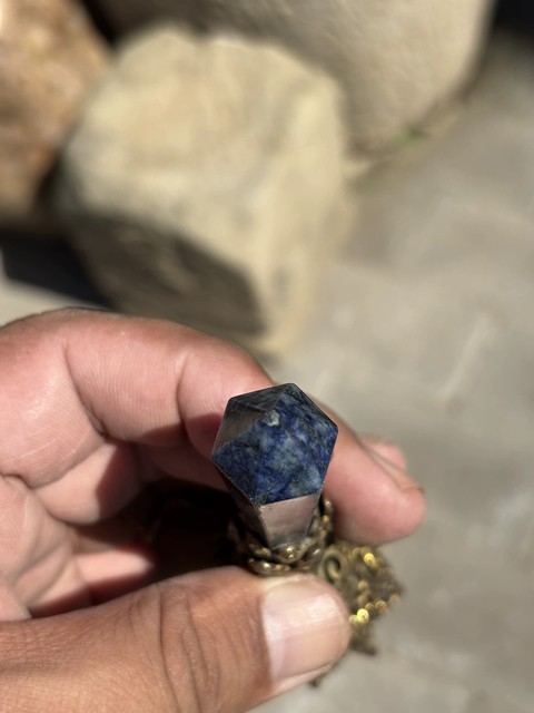 古玩玉器青金石帽頂真品鑒賞圖