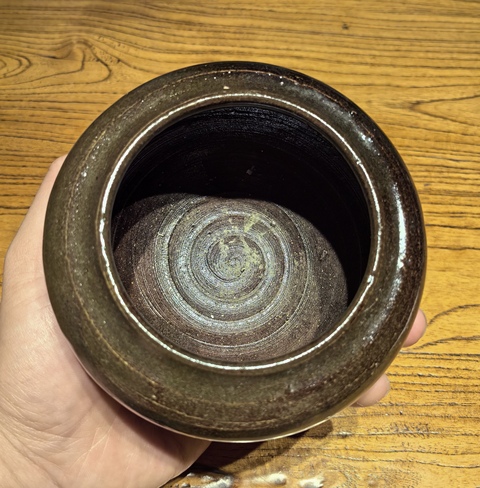 古玩陶瓷茶葉末釉斂口缽真品鑒賞圖