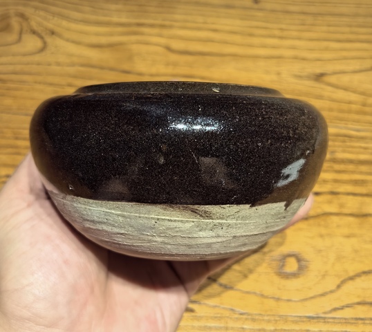 古玩陶瓷茶葉末釉斂口缽真品鑒賞圖