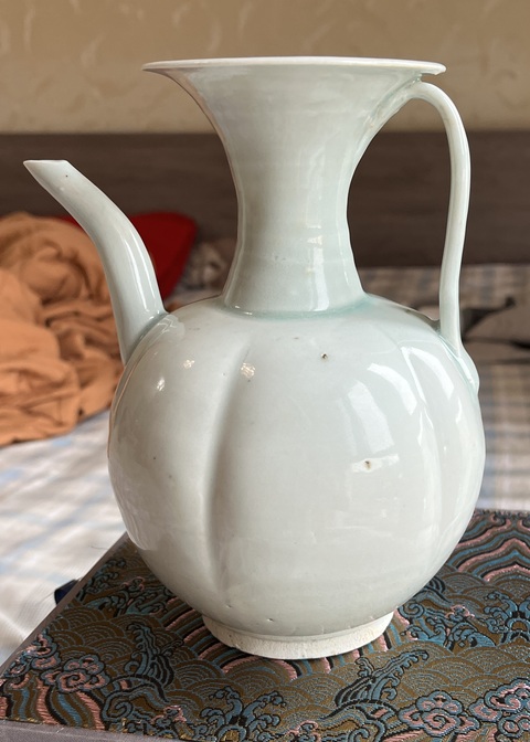 古玩陶瓷青白釉瓜棱執壺真品鑒賞圖