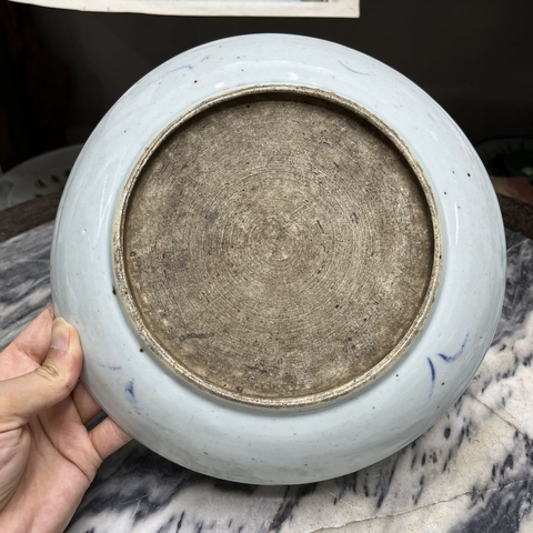 古玩陶瓷青花釉里紅喜上眉梢盤真品鑒賞圖
