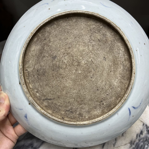 古玩陶瓷青花釉里紅喜上眉梢盤真品鑒賞圖