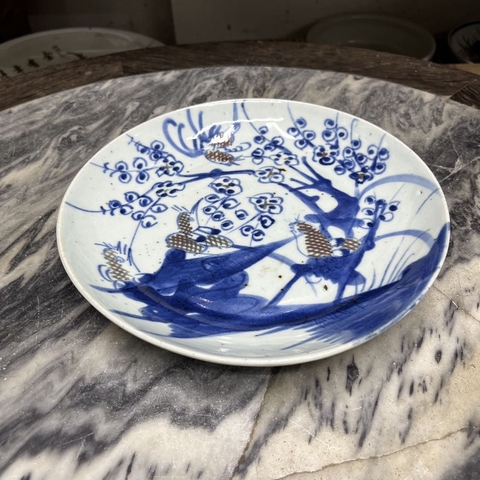 古玩陶瓷青花釉里紅喜上眉梢盤真品鑒賞圖