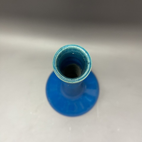 古玩陶瓷孔雀藍(lán)釉長頸瓶真品鑒賞圖