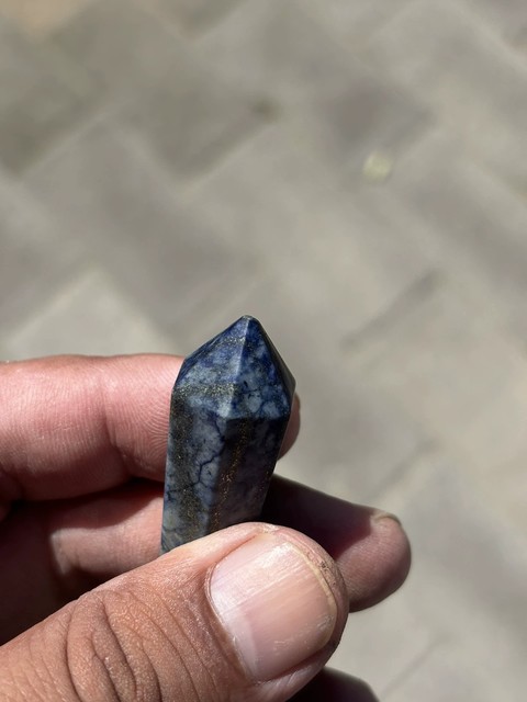 古玩玉器青金石帽頂真品鑒賞圖