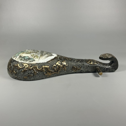 古玩陶瓷粉彩山水人物瓷塑琵琶真品鑒賞圖
