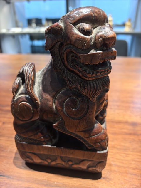 古玩雜項木雕獅子真品鑒賞圖