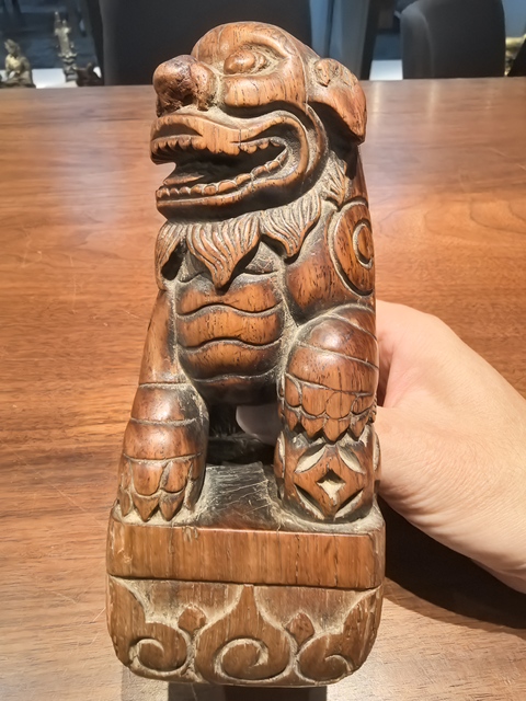 古玩雜項木雕獅子真品鑒賞圖