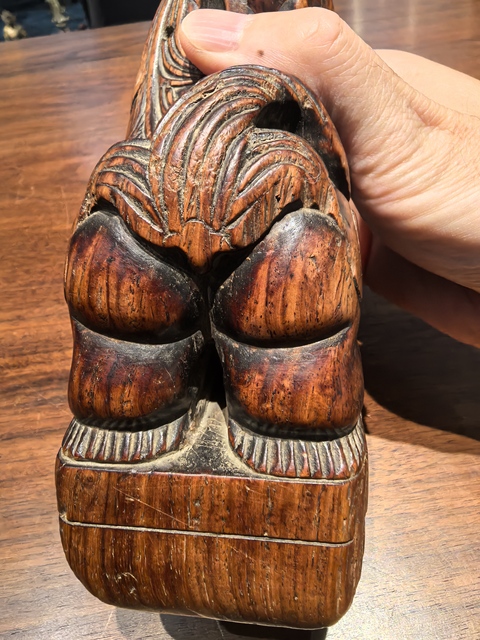 古玩雜項木雕獅子真品鑒賞圖