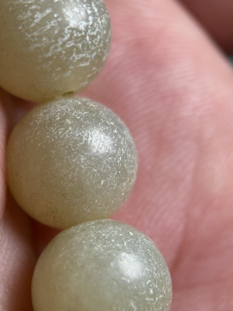 古玩玉器明代滿灰皮玉珠子手鏈2拍賣，當前價格9800元