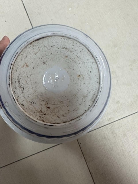古玩陶瓷清中期夔龍紋青花香爐真品鑒賞圖