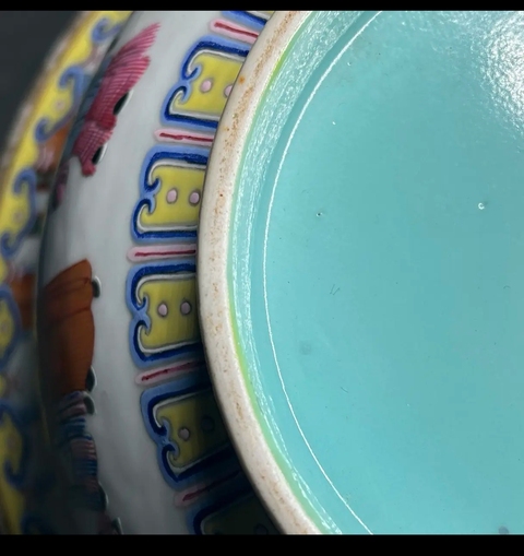 古玩陶瓷清中期粉彩 十八學生紋碗真品鑒賞圖