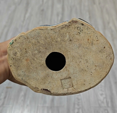 古玩陶瓷福星粉彩塑像真品鑒賞圖
