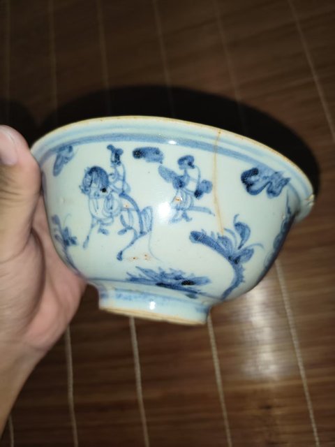 古玩陶瓷青花人物故事紋茶碗，平臺(tái)不允許估價(jià)真品鑒賞圖