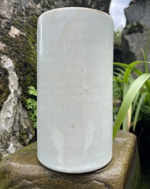 古玩陶瓷加官進爵粉彩筆筒真品鑒賞圖