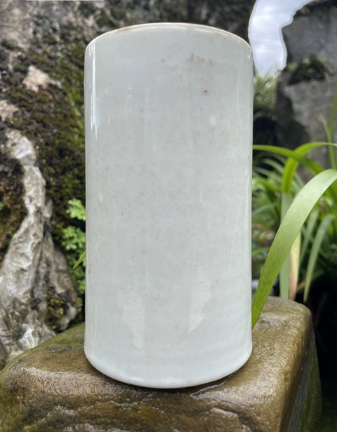 古玩陶瓷加官進爵粉彩筆筒真品鑒賞圖