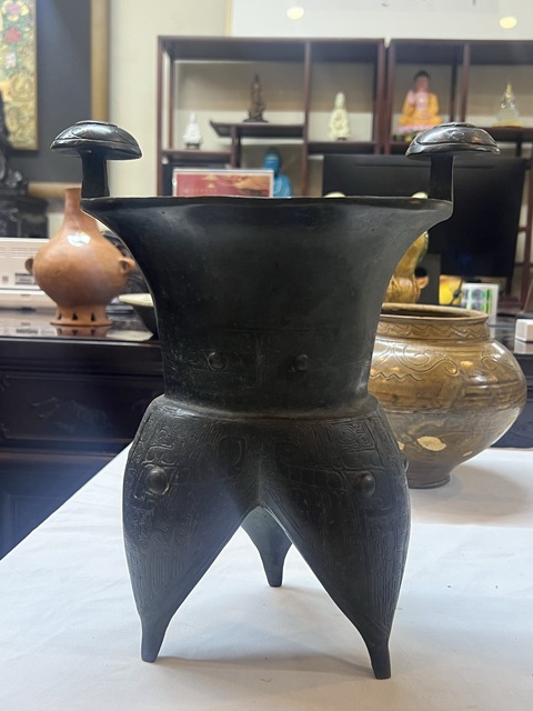 古玩銅器銅斝真品鑒賞圖