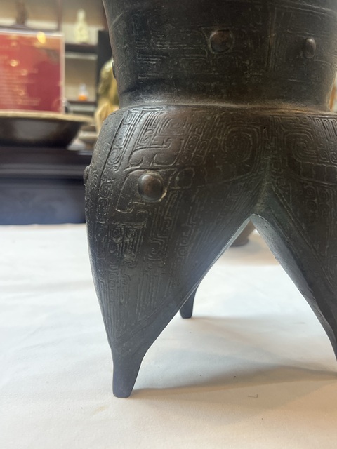 古玩銅器銅斝真品鑒賞圖