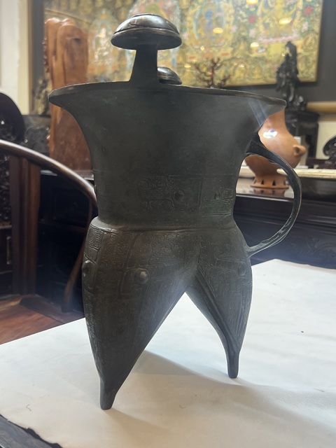 古玩銅器銅斝真品鑒賞圖
