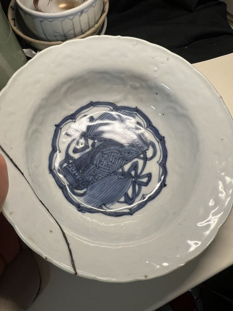 古玩陶瓷青花印花盤真品鑒賞圖
