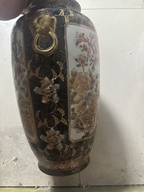 古玩陶瓷描金花鳥紋瓶真品鑒賞圖