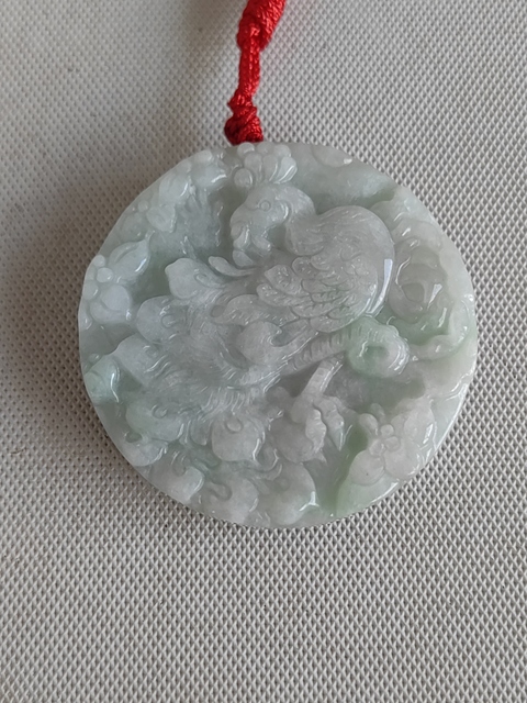 古玩玉器天然翡翠“龍鳳牌”拍賣，當前價格220元