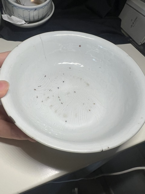 古玩陶瓷海水江崖馬紋臥足碗真品鑒賞圖