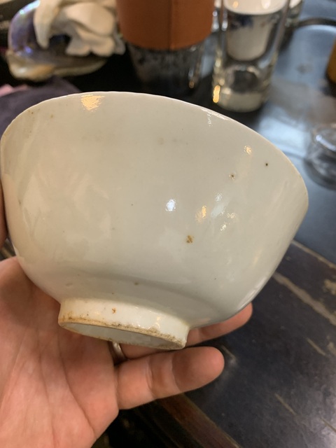 古玩陶瓷青花松鶴延年圖茶碗拍賣，當前價格450元