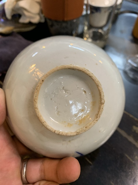 古玩陶瓷青花松鶴延年圖茶碗拍賣，當前價格450元