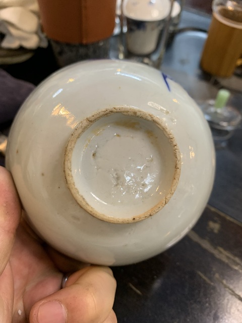 古玩陶瓷青花松鶴延年圖茶碗拍賣，當前價格450元