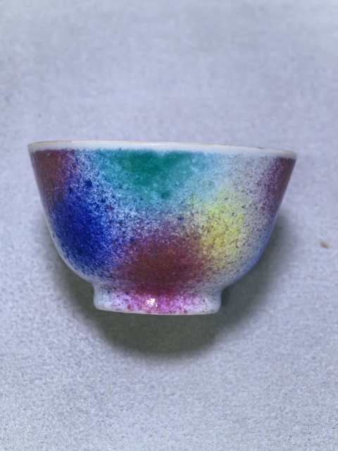 古玩陶瓷桃花洞釉杯真品鑒賞圖