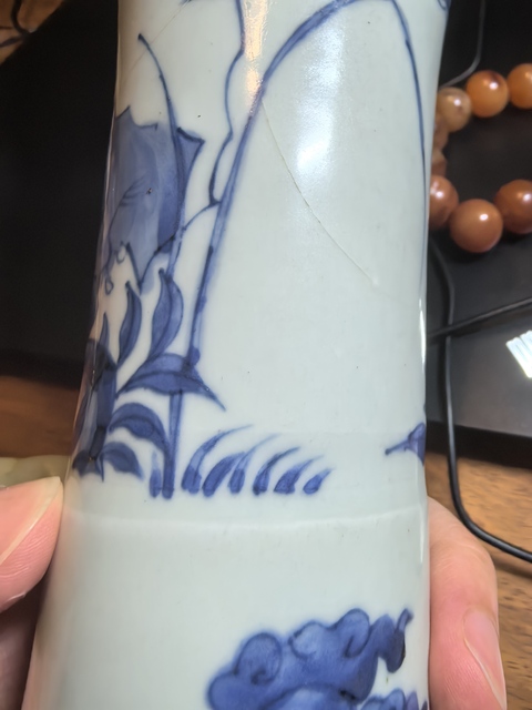古玩陶瓷青花花觚真品鑒賞圖