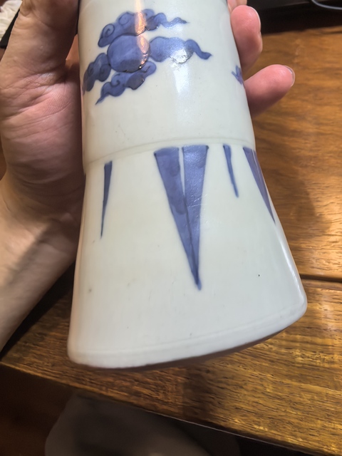 古玩陶瓷青花花觚真品鑒賞圖