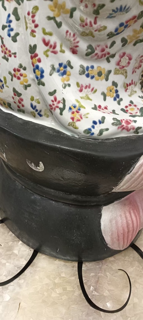 古玩陶瓷粉彩觀音送子造像真品鑒賞圖