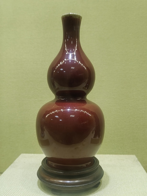 古玩陶瓷窯變紅釉葫蘆瓶真品鑒賞圖