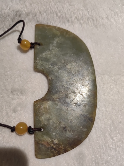 古玩玉器素紋玉璜真品鑒賞圖